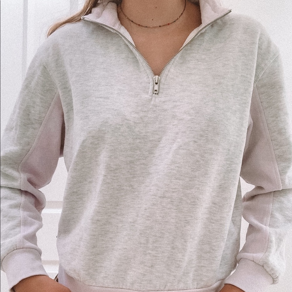 Collared Zip Up Crewneck